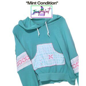 Upcycled mint hoodie